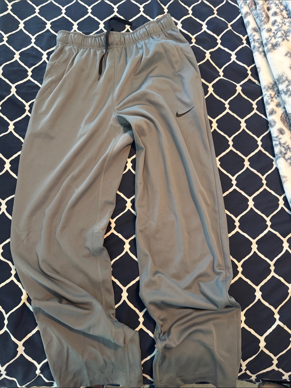 Nike Boys Gray Athletic Joggers with Swoosh